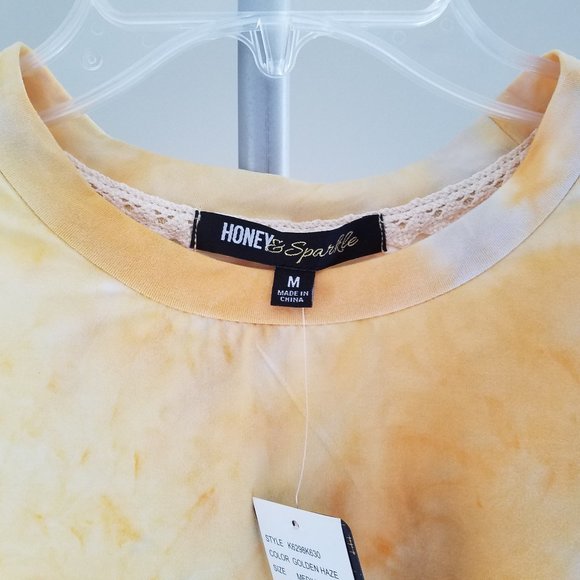 Honey & Sparkle Womans M Cropped SS T NWT - Picture 2 of 4
